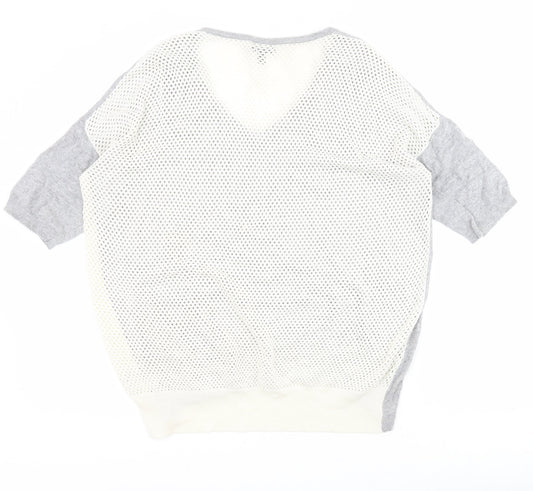 Topshop Womens Grey V-Neck  Viscose Pullover Jumper Size 12