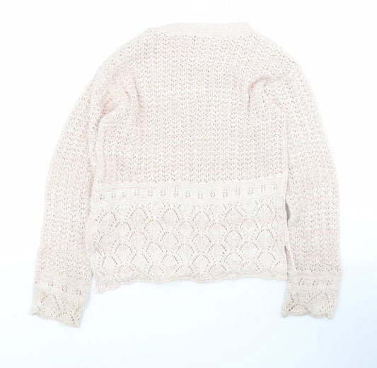 NEXT Mens Pink Round Neck  Acrylic Pullover Jumper
