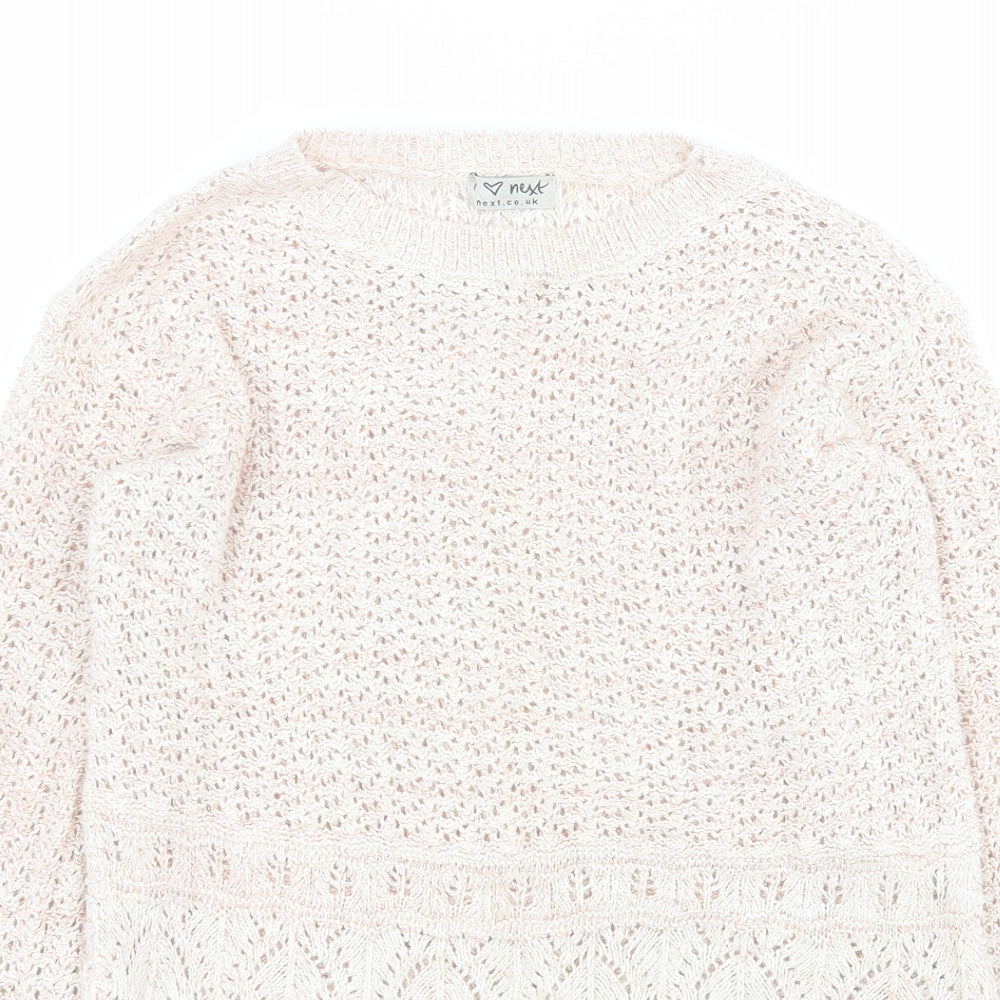 NEXT Mens Pink Round Neck  Acrylic Pullover Jumper
