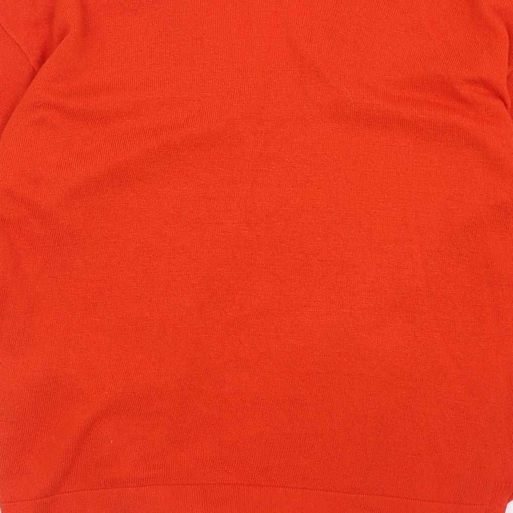 Marks and Spencer Womens Orange V-Neck  Viscose Pullover Jumper Size 12