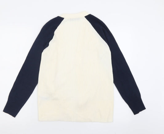 Marks and Spencer Womens Ivory V-Neck  Acrylic Cardigan Jumper Size XS