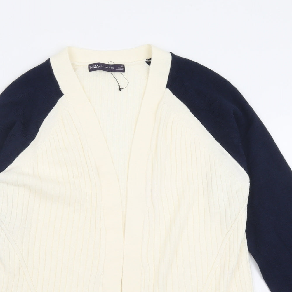 Marks and Spencer Womens Ivory V-Neck  Acrylic Cardigan Jumper Size XS