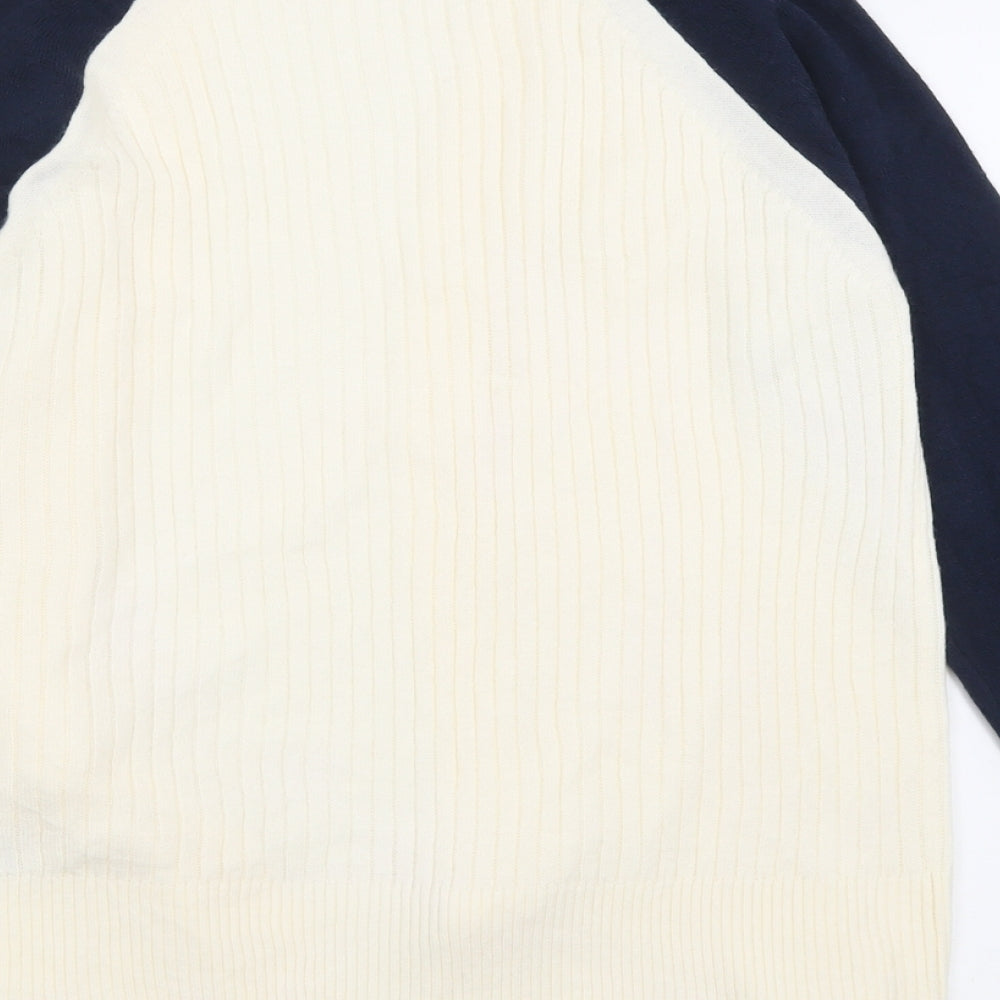 Marks and Spencer Womens Ivory V-Neck  Acrylic Cardigan Jumper Size XS
