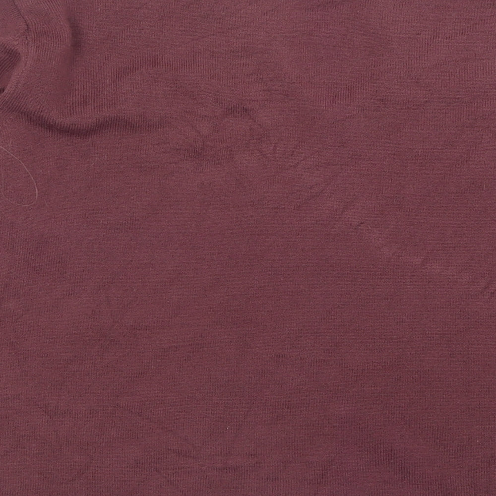 Janique Womens Purple V-Neck  Acrylic Pullover Jumper Size 16