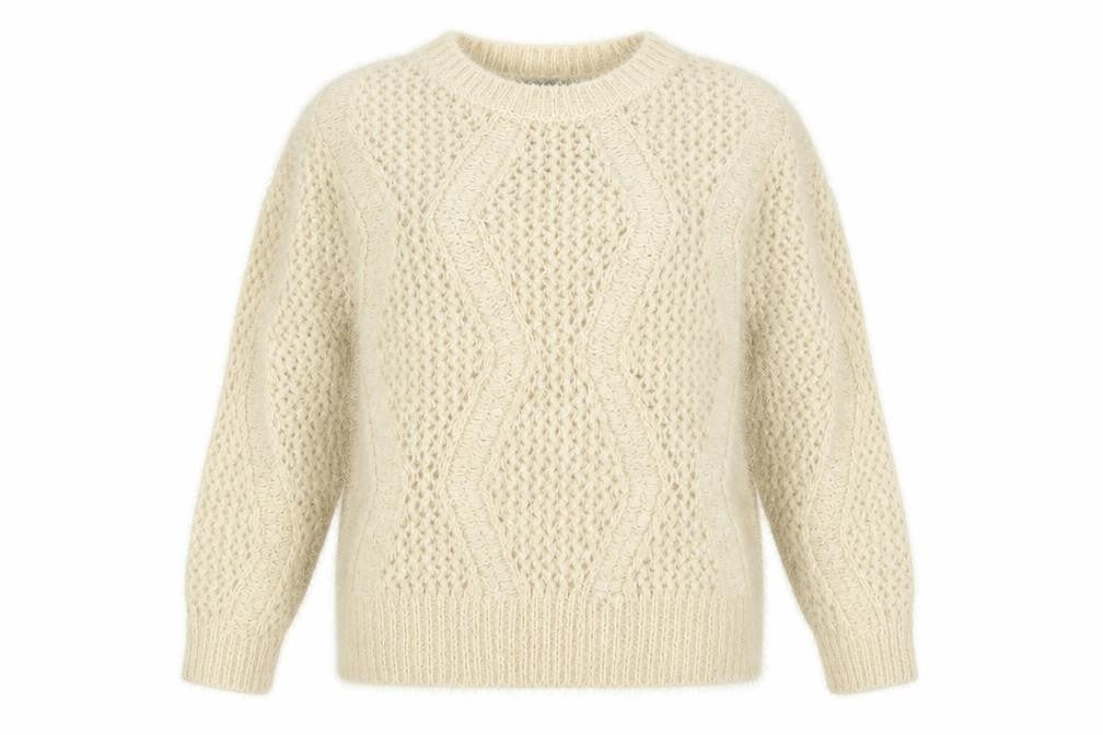 Marks and Spencer Womens Ivory Crew Neck  Polyamide Pullover Jumper Size 12