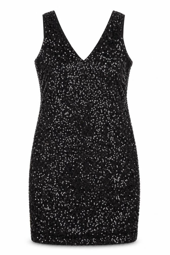 Kayamia Womens Black  Polyester Shift  Size M  V-Neck Pullover