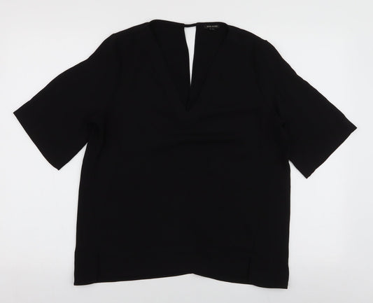 River Island Womens Black  Polyester Basic Blouse Size 10 V-Neck