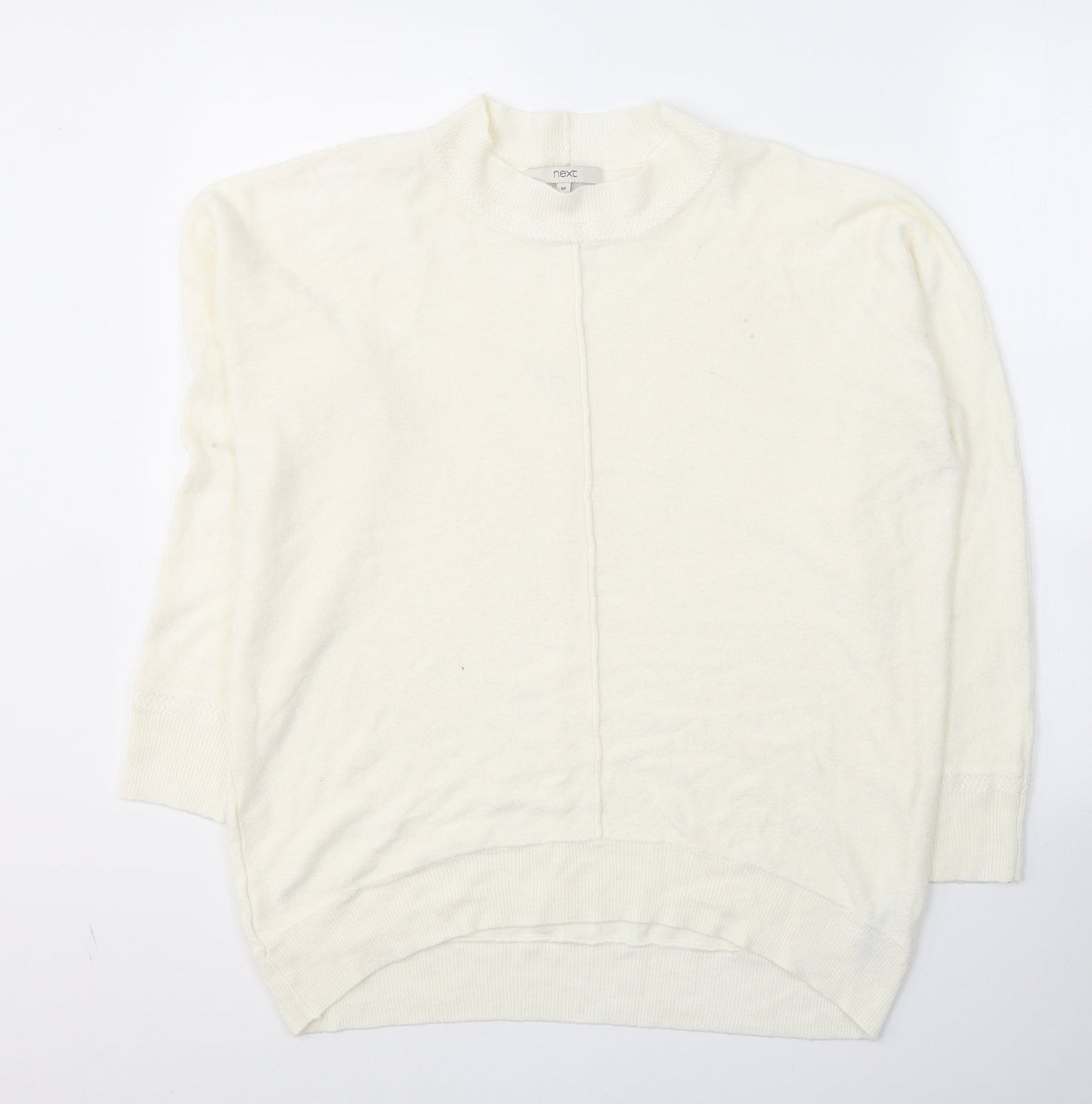 NEXT Womens Ivory Round Neck  Acrylic Pullover Jumper Size M