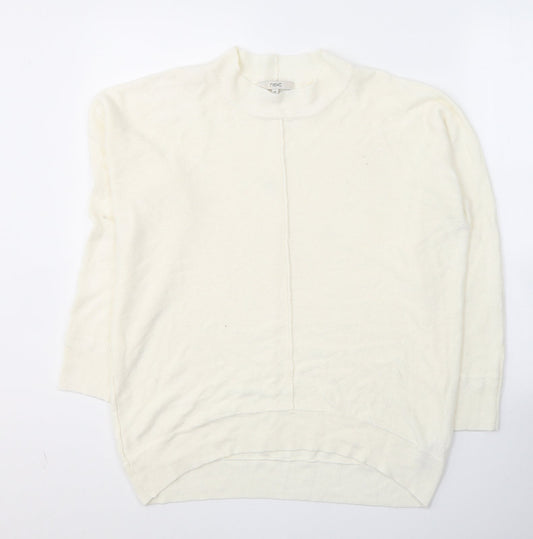 NEXT Womens Ivory Round Neck  Acrylic Pullover Jumper Size M
