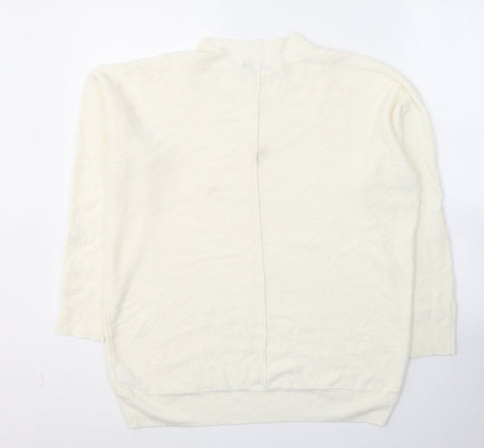 NEXT Womens Ivory Round Neck  Acrylic Pullover Jumper Size M