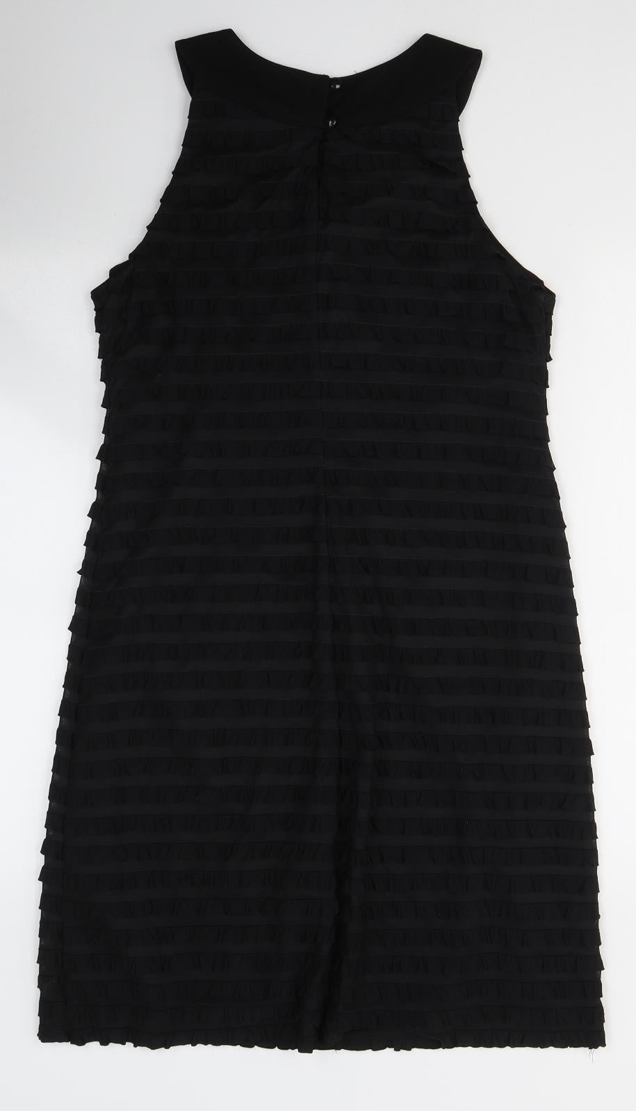 S.L. Fashions Womens Black  Polyester A-Line  Size 8  Round Neck Button