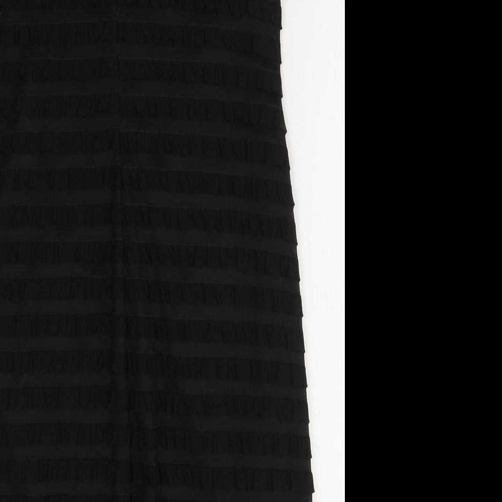 S.L. Fashions Womens Black  Polyester A-Line  Size 8  Round Neck Button