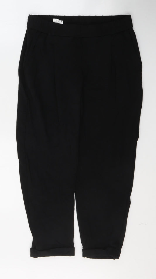 United Colors of Benetton Womens Black  Viscose Cropped Trousers Size S L22 in Regular