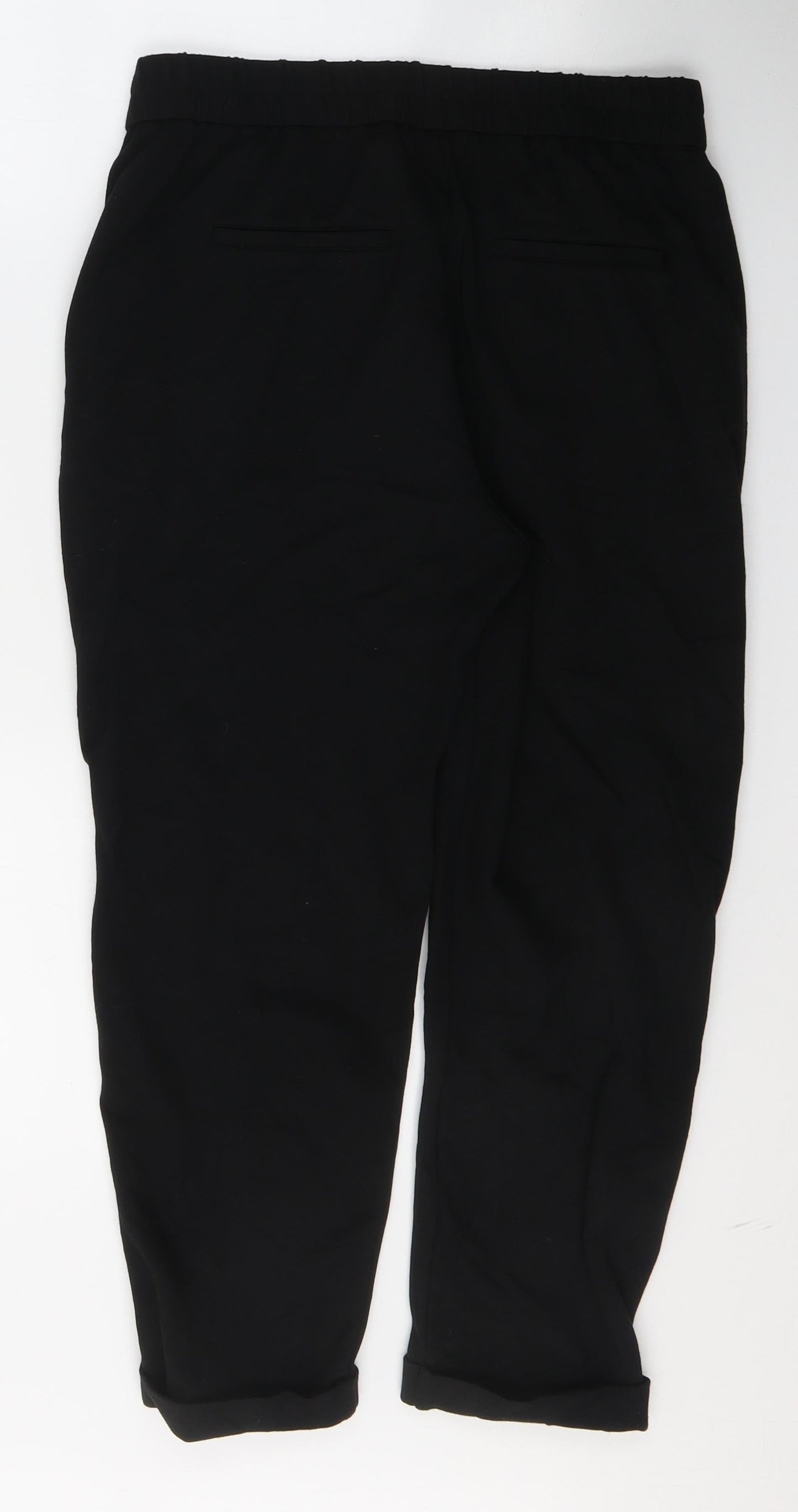 United Colors of Benetton Womens Black  Viscose Cropped Trousers Size S L22 in Regular