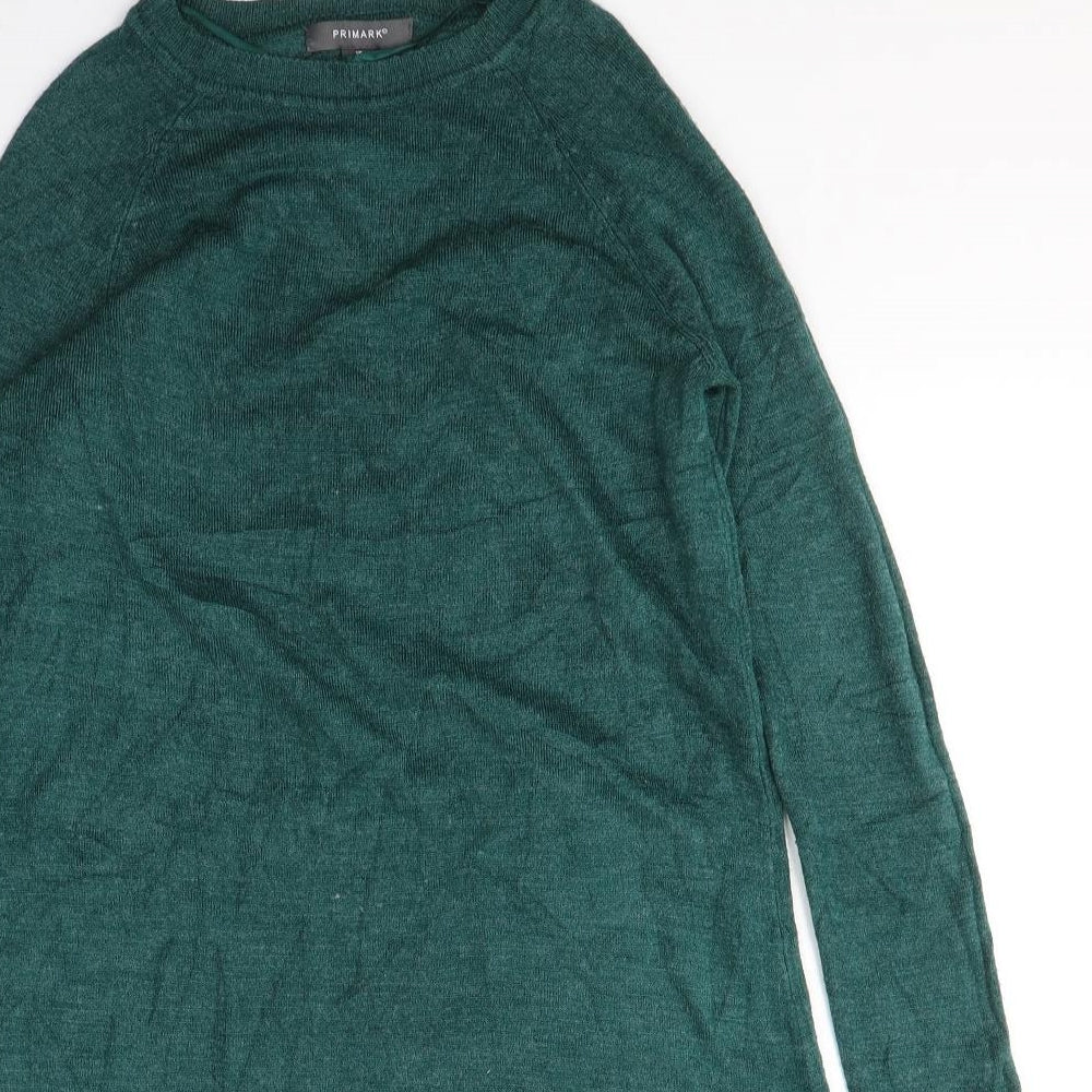 Primark Womens Green  Acrylic Jacket Dress  Size 6  Round Neck Pullover