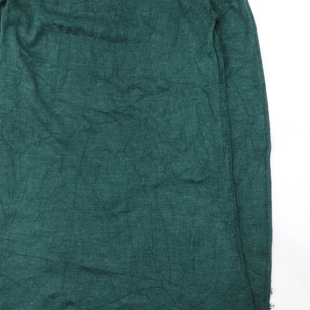 Primark Womens Green  Acrylic Jacket Dress  Size 6  Round Neck Pullover