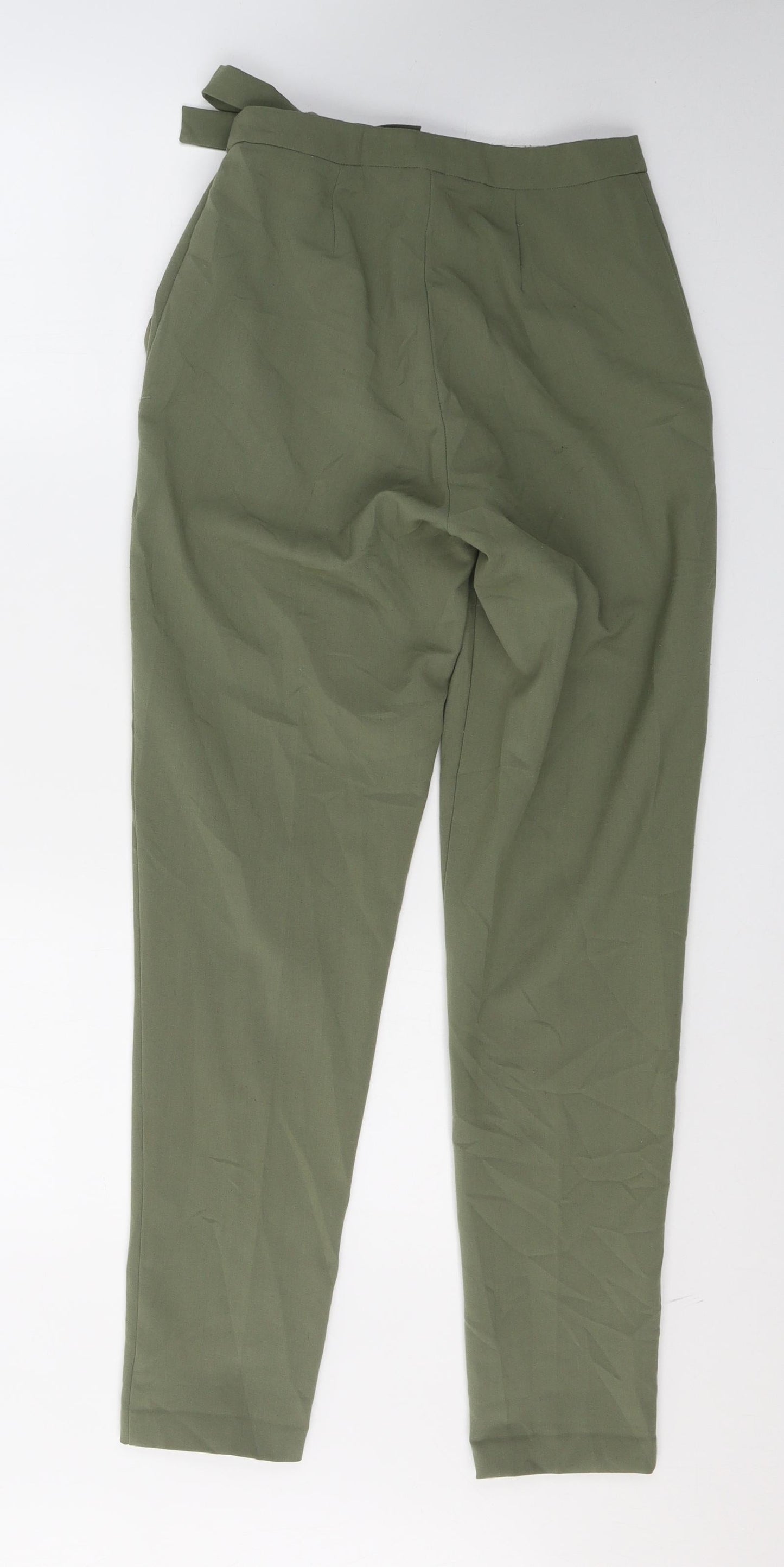 Missguided Womens Green  Polyester Trousers  Size 4 L28 in Regular Button