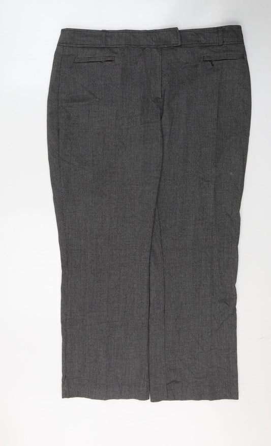 Petite Womens Black  Polyester Trousers  Size 36 in L27 in Regular Button