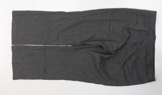 Petite Womens Black  Polyester Trousers  Size 36 in L27 in Regular Button