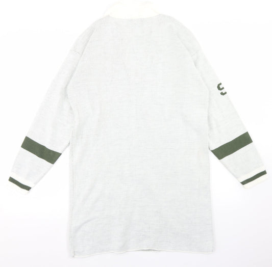 I SAW IT FIRST Womens Grey V-Neck  Acrylic Pullover Jumper Size XS   - Brooklyn, Longline