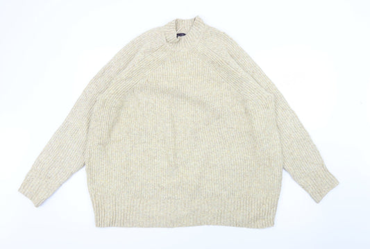 Marks and Spencer Womens Beige High Neck  Polyamide Pullover Jumper Size XL