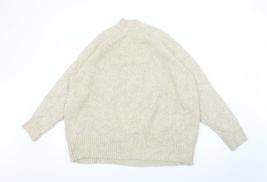 Marks and Spencer Womens Beige High Neck  Polyamide Pullover Jumper Size XL