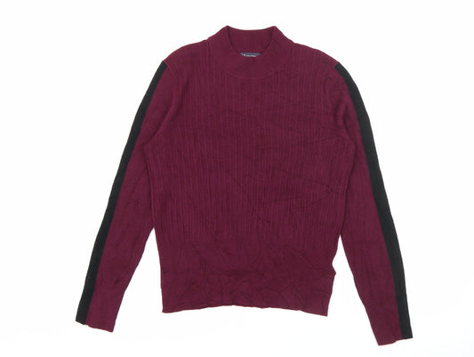 Marks and Spencer Womens Purple High Neck  Viscose Pullover Jumper Size 14