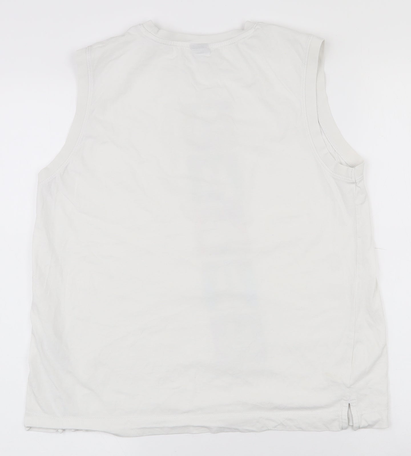 NEXT Womens White  100% Cotton Basic Tank Size 12 Crew Neck