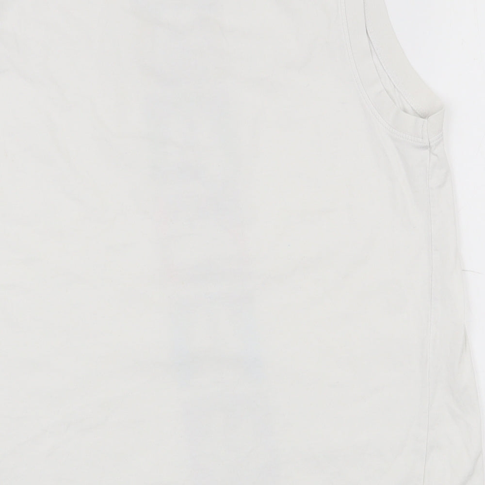 NEXT Womens White  100% Cotton Basic Tank Size 12 Crew Neck