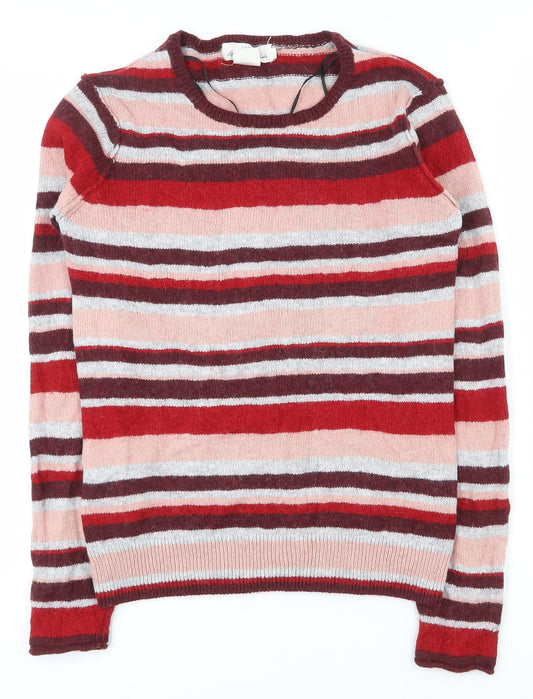 Label of Graded Goods Womens Multicoloured Round Neck Striped Cotton Pullover Jumper Size S