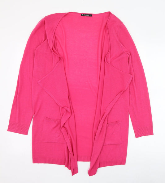 Dunes Womens Pink Round Neck  Acrylic Cardigan Jumper Size L