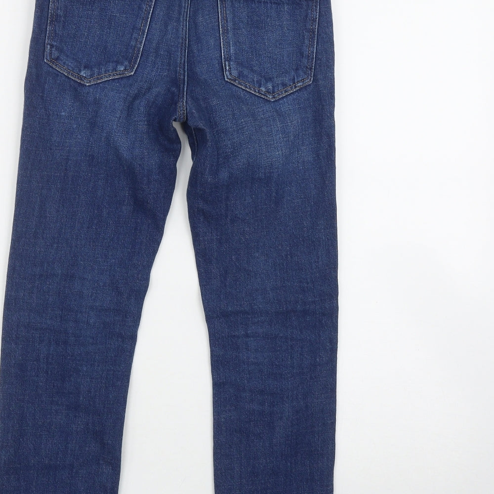 Mango Girls Blue  Cotton Skinny Jeans Size 9 Months  Regular Zip