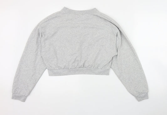 I SAW IT FIRST Womens Grey  Cotton Pullover Sweatshirt Size 10