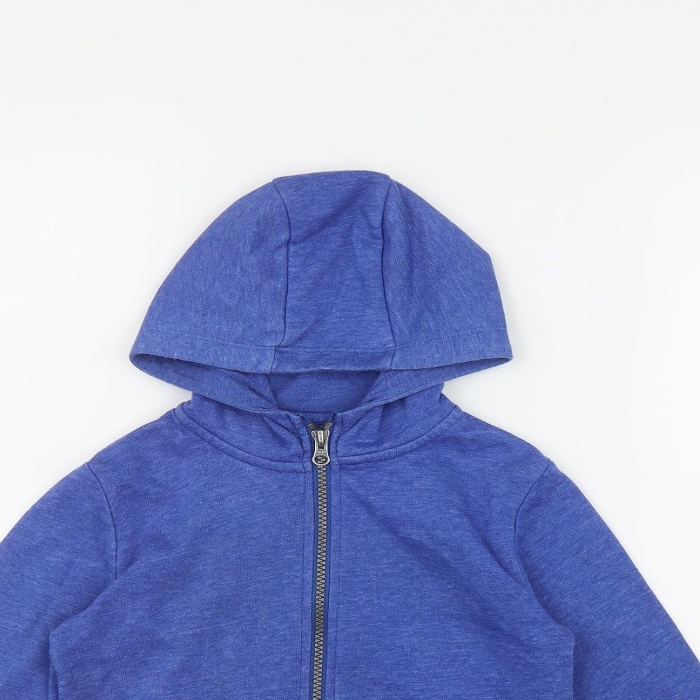 Dunnes Stores Girls Blue  Cotton Full Zip Hoodie Size 5 Years  Zip
