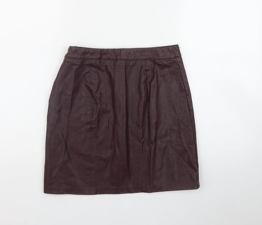Papaya Womens Purple  Viscose Mini Skirt Size 8   Zip