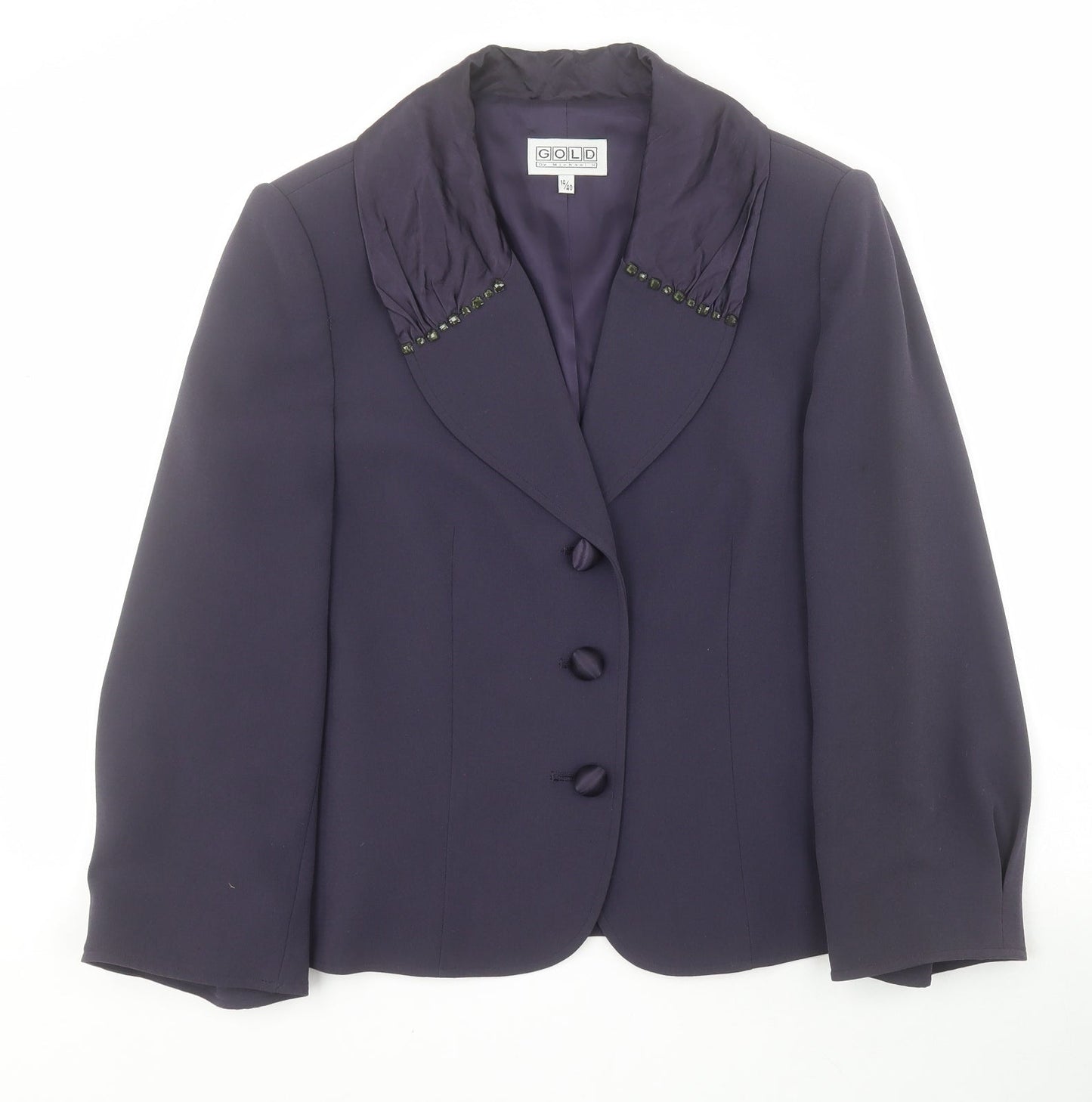 GOLD by Michael H Womens Blue   Jacket  Size 14  Button