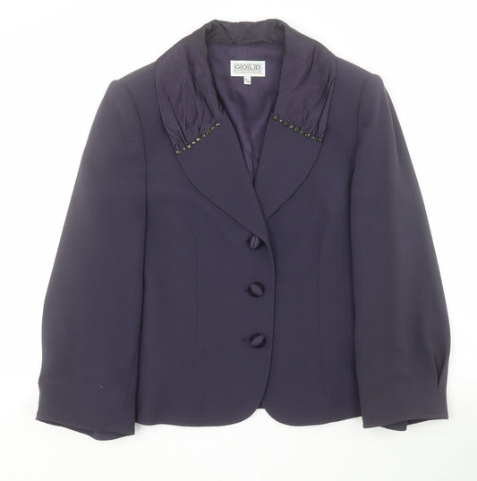 GOLD by Michael H Womens Blue   Jacket  Size 14  Button