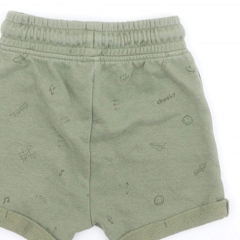 George Baby Green  Cotton Jogger Trousers Size 18-24 Months  Drawstring - Shorts