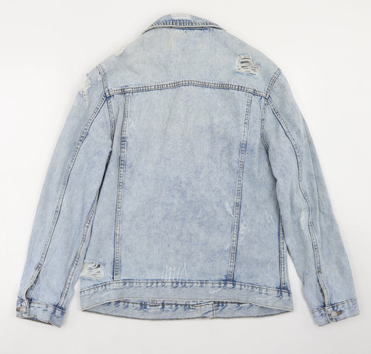 New Look Womens Blue   Jacket  Size 8  Button - Distressed
