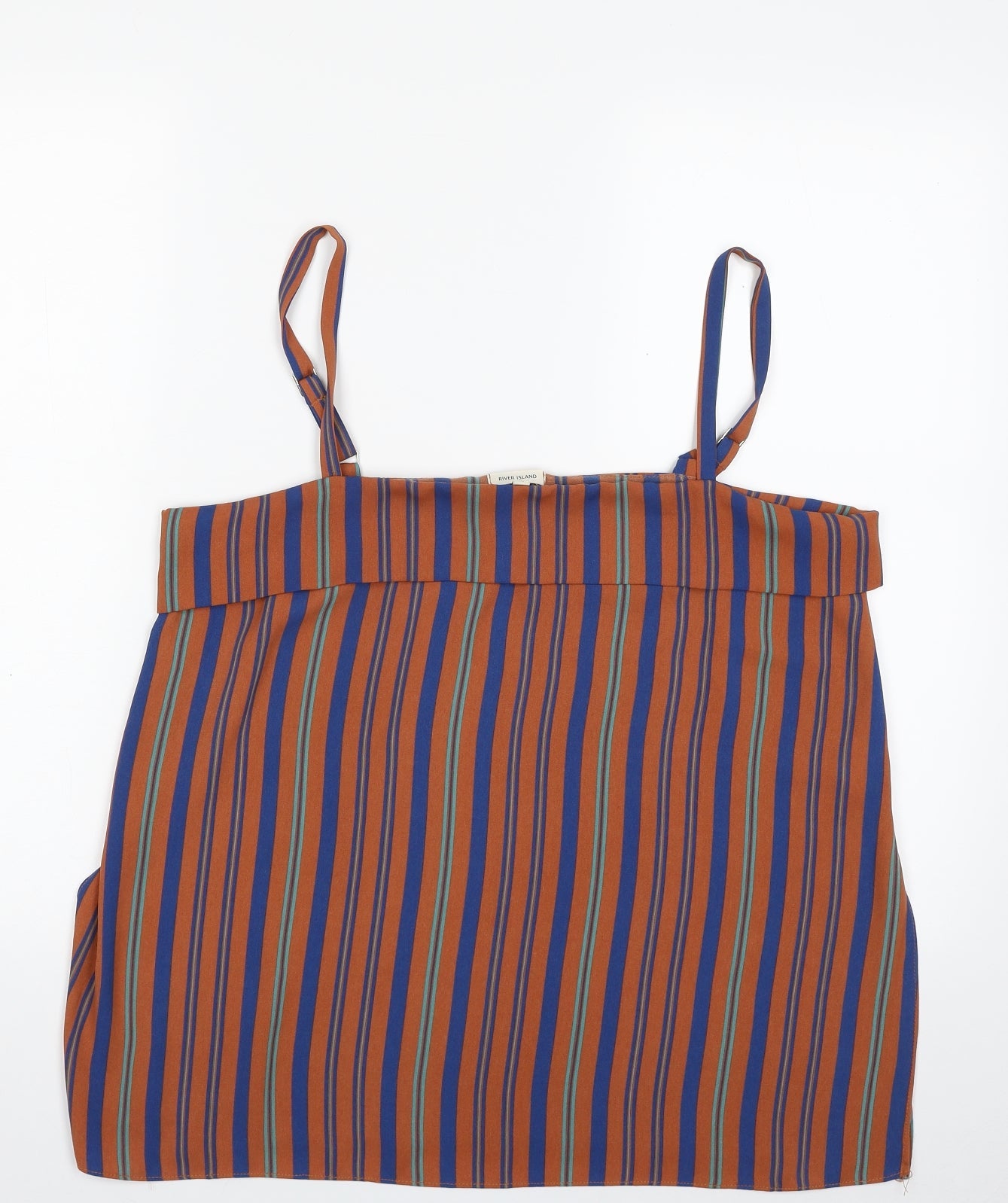 River Island Womens Multicoloured Striped Polyester Basic Blouse Size 14 Off the Shoulder
