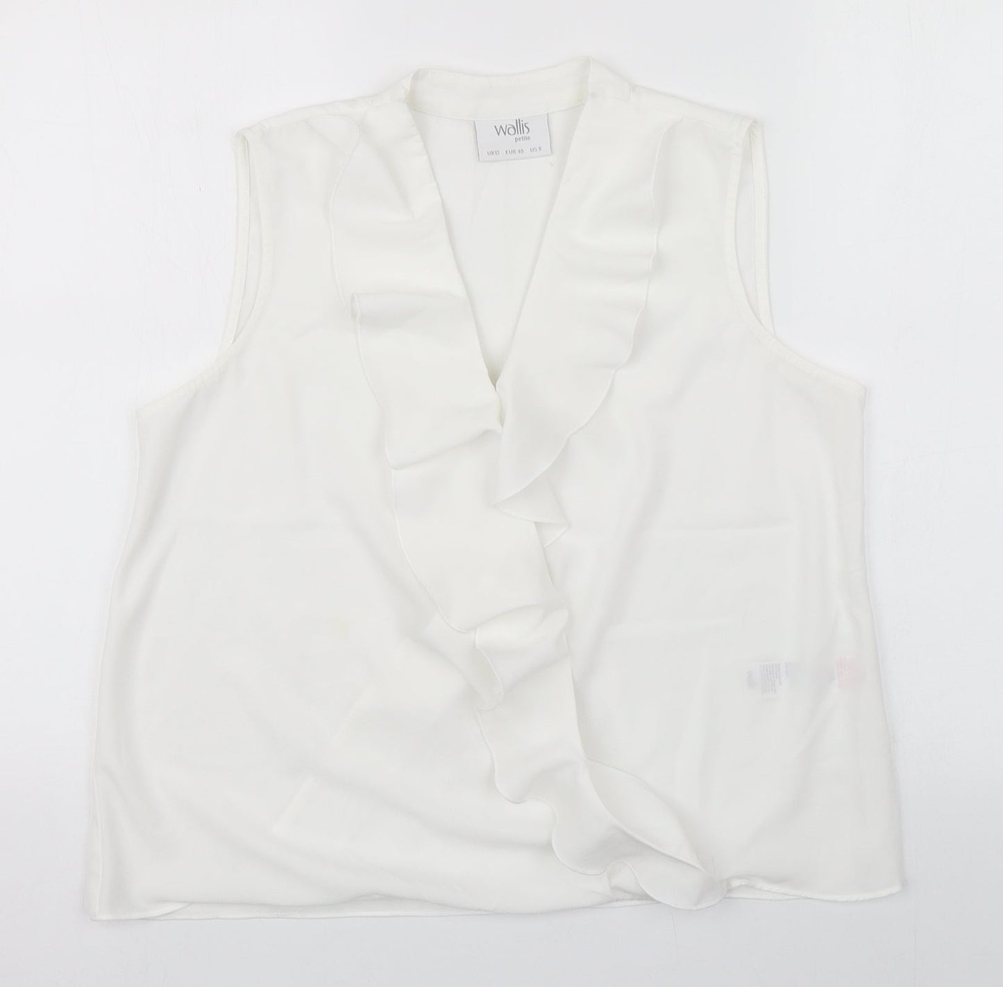 Wallis Womens White  Polyester Basic Tank Size 12 V-Neck