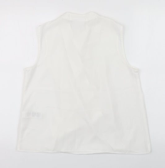 Wallis Womens White  Polyester Basic Tank Size 12 V-Neck