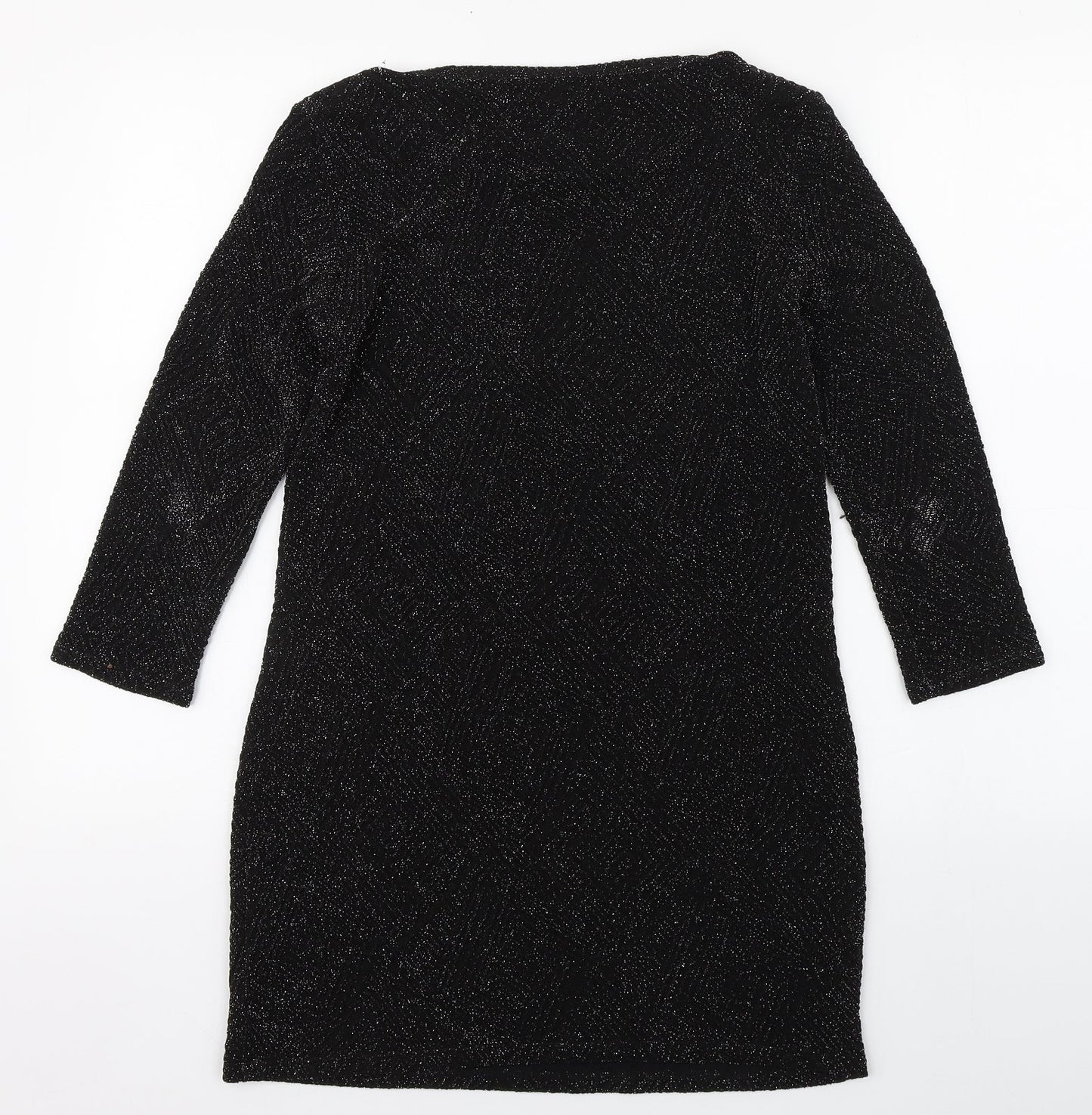 Wallis Womens Black  Nylon Sheath  Size S  Boat Neck Pullover