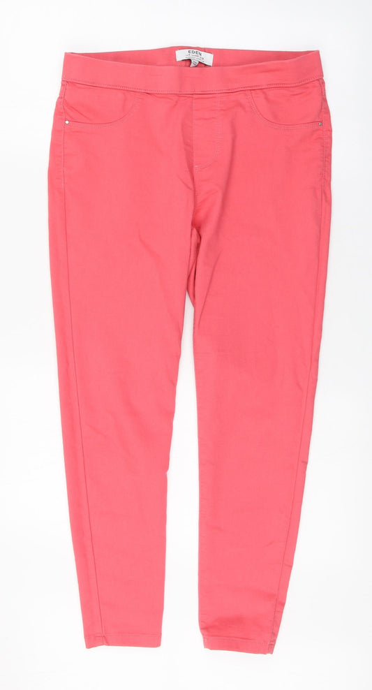 Eden Womens Pink  Cotton Jegging Jeans Size 12 L25 in Regular