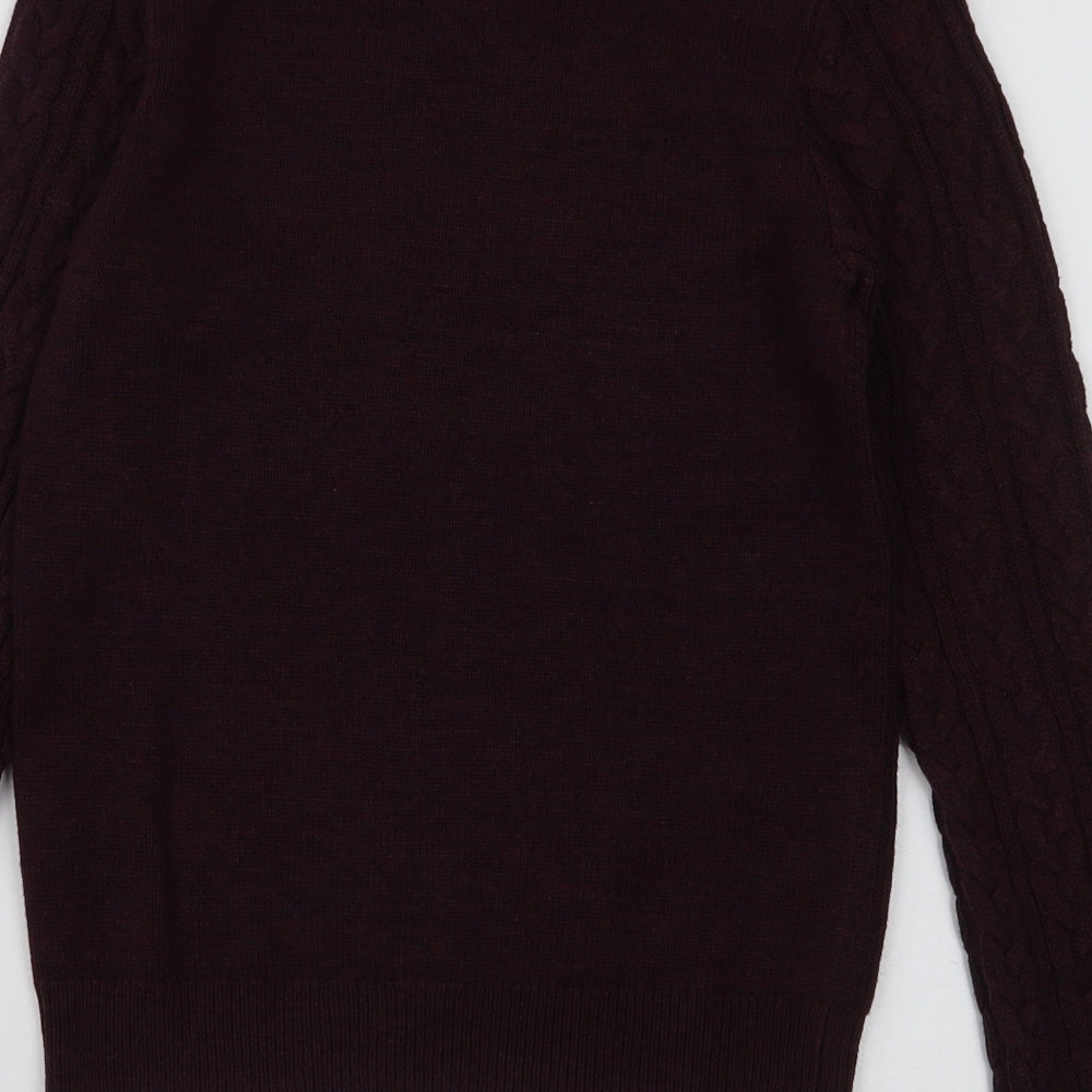 H&M Womens Purple Round Neck  Acrylic Pullover Jumper Size XS