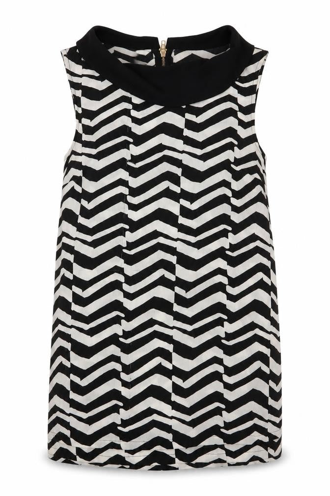 River Island Womens White Striped Polyester Basic Blouse Size 10 Collared
