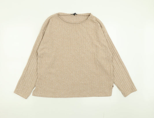 New Look Womens Beige Crew Neck  Polyester Pullover Jumper Size M