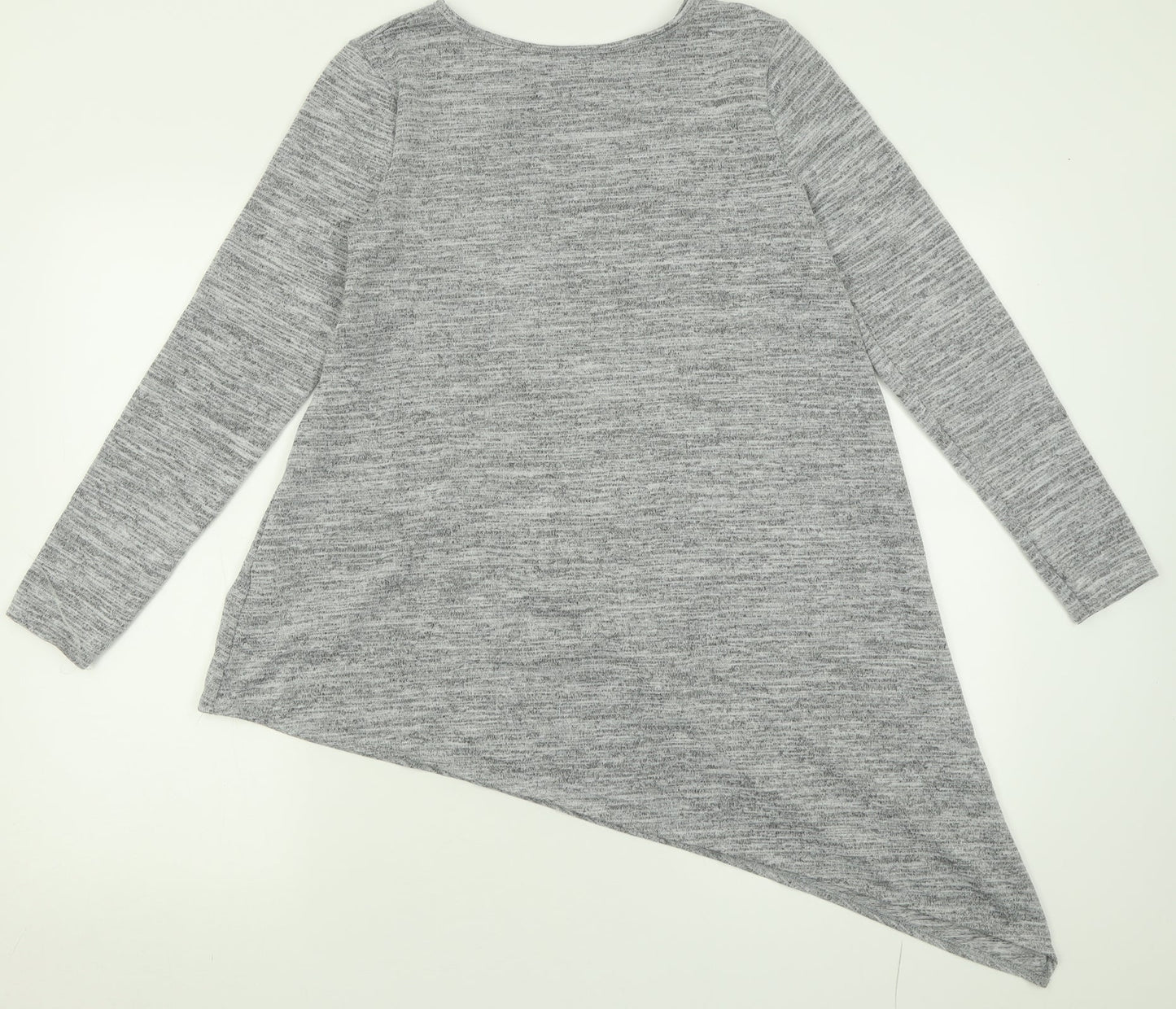 Papaya Womens Grey Crew Neck  Polyester Tunic Jumper Size 14