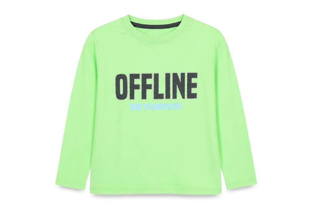 Dunnes Boys Green  Cotton Basic T-Shirt Size 7-8 Years Round Neck Pullover