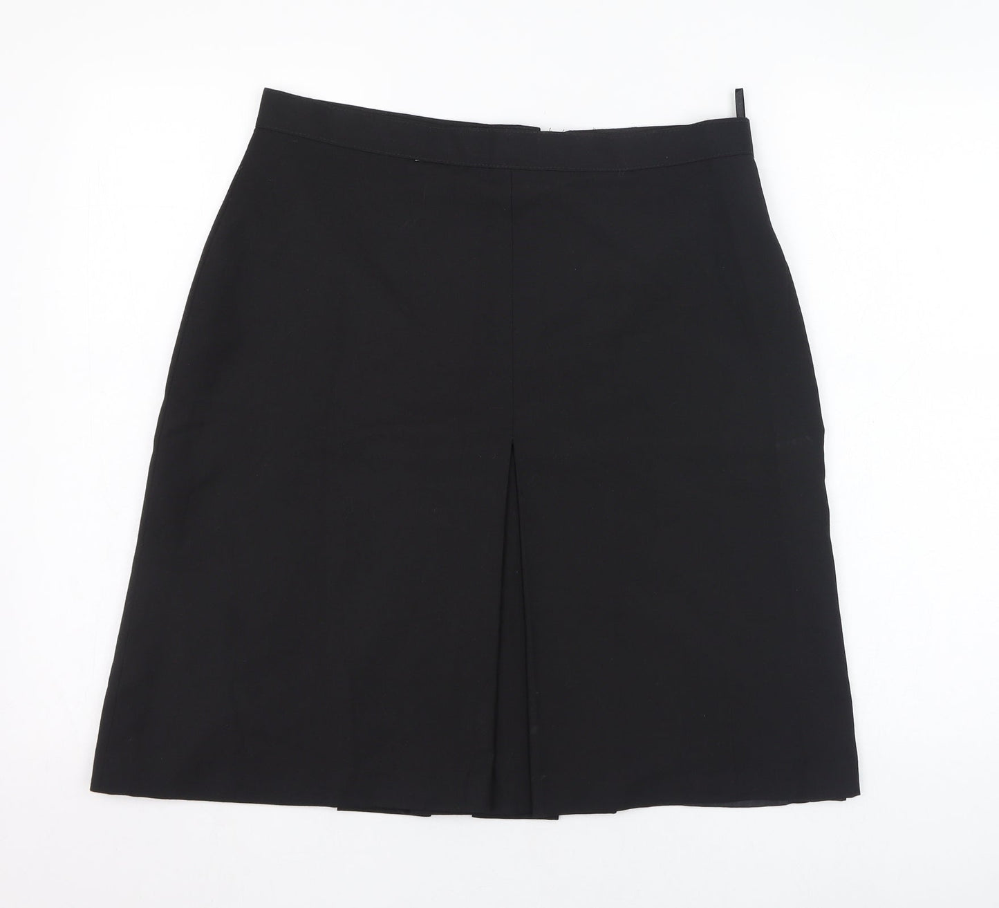 Preworn Womens Black  Polyester A-Line Skirt Size 32   Zip